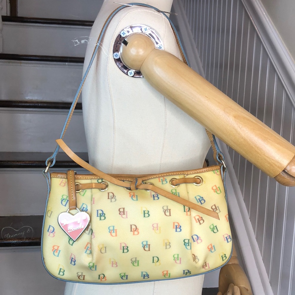 DOONEY BOURKE Rainbow Monogram Coated Canvas with Rainbow Zipper Mini Bag - Picture 1 of 15